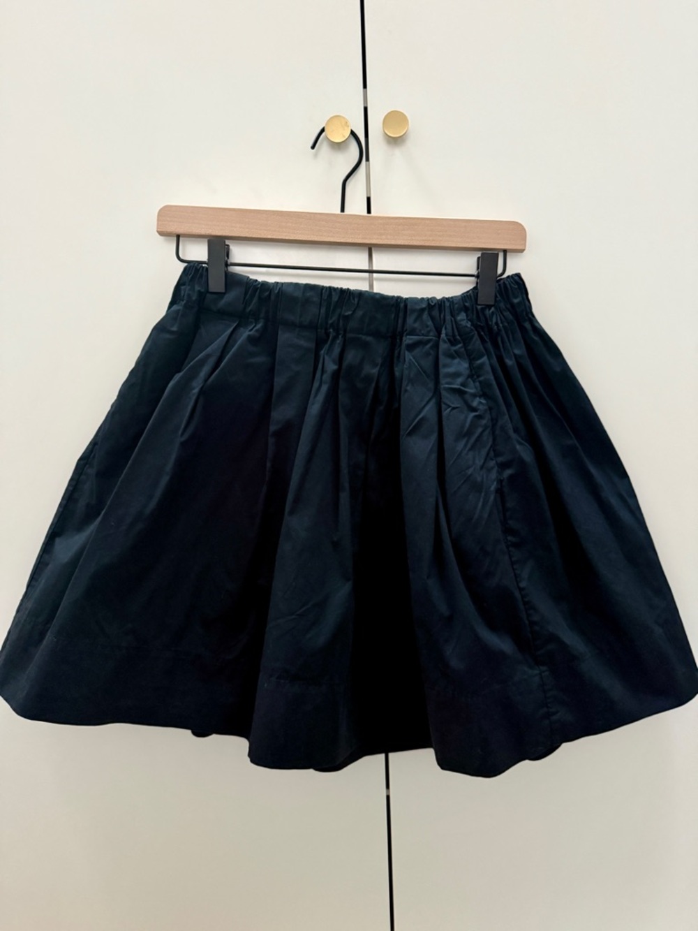 Everlane pleated Black Circle Skirt with Elastic Waist